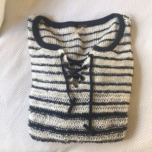 Free People Navy & White Striped Sweater